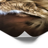 Graue Katze mit grünen Augen Poster (Ecke)