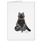 Graue Katze mit Herz (Vorne)