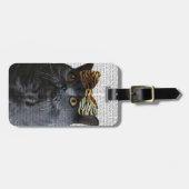 Graue Katze mit Leopard-Bogen Gepäckanhänger (Vorderseite horizontal)