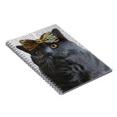 Graue Katze mit Leopard Bow Notizblock (Rechte Seite)