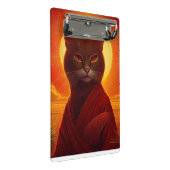 Graue Katze mit modischem Gewand in einer Sonnenun Mini Klemmbrett (Schrägansicht)