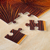 Graue Katze mit modischer Robe in der Sonnenunterg Puzzle (Seite)