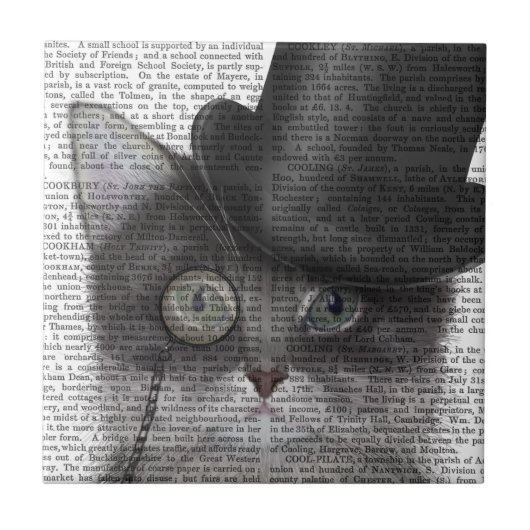 Graue Katze mit Top Hat Fliese (Vorderseite)