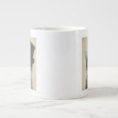 Graue Katze mit Top Hat Jumbo-Tasse (Vorderseite)