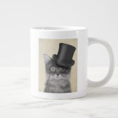 Graue Katze mit Top Hat Jumbo-Tasse (Rechts)