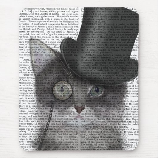 Graue Katze mit Top Hat Mousepad (Vorne)