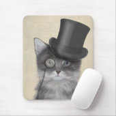 Graue Katze mit Top Hat Mousepad (Mit Mouse)
