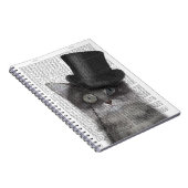 Graue Katze mit Top Hat Notizblock (Rechte Seite)