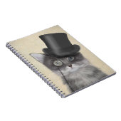 Graue Katze mit Top Hat Notizblock (Rechte Seite)