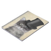 Graue Katze mit Top Hat Notizblock (Linke Seite)