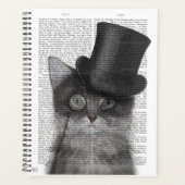 Graue Katze mit Top Hat Planer (Vorderseite)