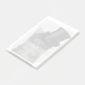 Graue Katze mit Top Hat Post-it Klebezettel (angewinkelt)