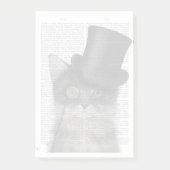 Graue Katze mit Top Hat Post-it Klebezettel (Vorderseite)