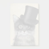 Graue Katze mit Top Hat Post-it Klebezettel (Vorderseite)