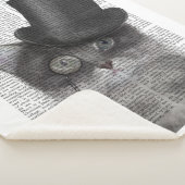 Graue Katze mit Top Hat Sherpadecke (3/4)