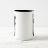 Graue Katze mit Top Hat Tasse (Zentrum)