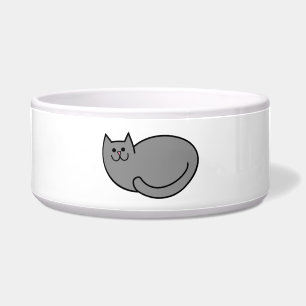 Graue Katze Napf