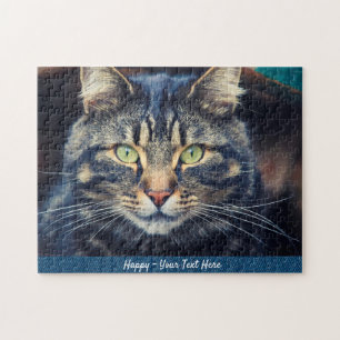 Graue Katze oder Geschenkgutscheine für Begleiter  Puzzle