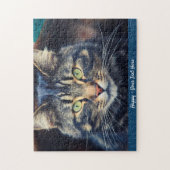 Graue Katze oder Geschenkgutscheine für Begleiter Puzzle (Vertikal)