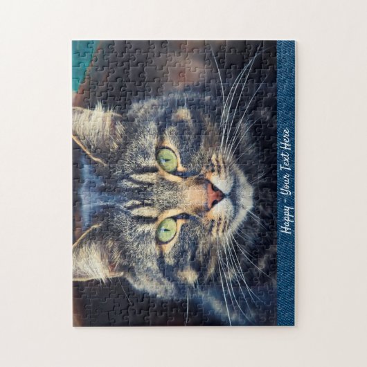 Graue Katze oder Geschenkgutscheine für Begleiter Puzzle (Vertikal)