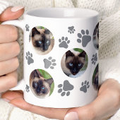 Graue Katze Pawprint 8 FotoCollage Kaffeetasse
