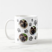 Graue Katze Pawprint 8 FotoCollage Kaffeetasse (Links)