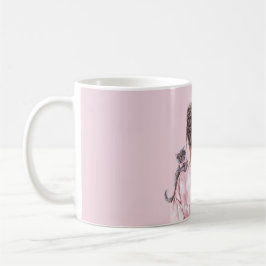 Graue Katze Rosa Schleife Weiblich Kaffeetasse