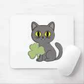 Graue Katze Shamrock Kleeblatt-Anhänger Mousepad (Mit Mouse)