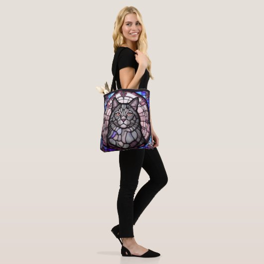 Graue Katze Tasche (Am Model)