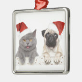 Graue Katze und chinesischer Ornament Aus Metall (Links)