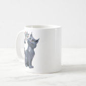 Graue Katze und Fledermaus Kaffeetasse (Vorderseite Links)