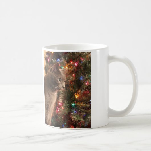 Graue Katze WeihnachtsTasse Kaffeetasse (Rechts)