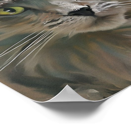 Graue Katze, Werteplakat (Matte) Poster (Ecke)