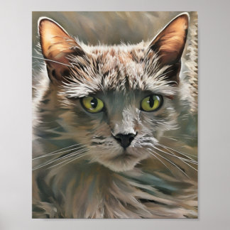 Graue Katze, Werteplakat (Matte) Poster