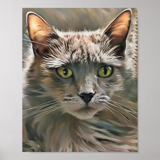 Graue Katze, Werteplakat (Matte) Poster (Vorne)