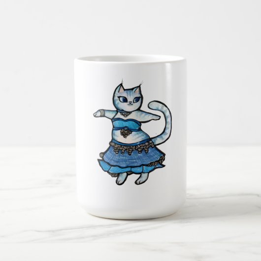 Graue Katzen Bauchtänzerin Kaffeetasse (Mittel)