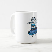 Graue Katzen Bauchtänzerin Kaffeetasse (Vorderseite Links)