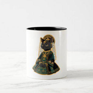Graue Katzen-Braut-Göttin-Kaffeetasse Zweifarbige Tasse