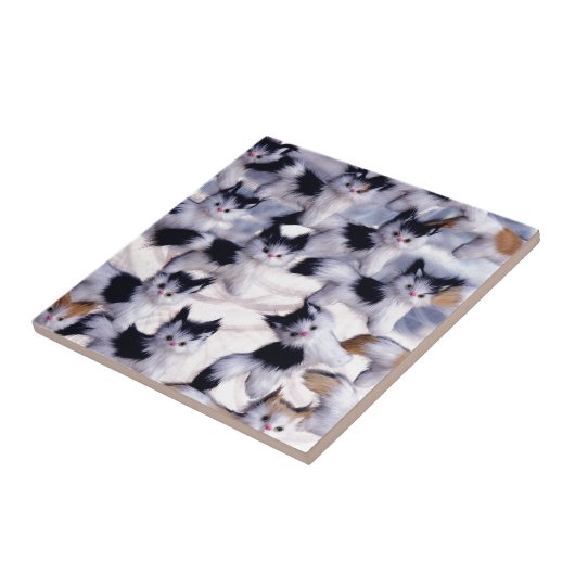 graue Katzen Fliese (Seite)