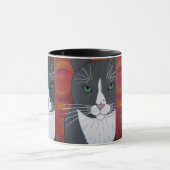 Graue Katzen-Gesichts-Tasse Tasse (Zentrum)