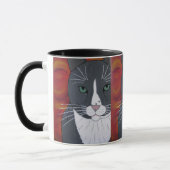 Graue Katzen-Gesichts-Tasse Tasse (Links)