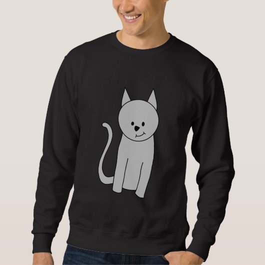 Graue Katzen-Karikatur Sweatshirt (Vorderseite)