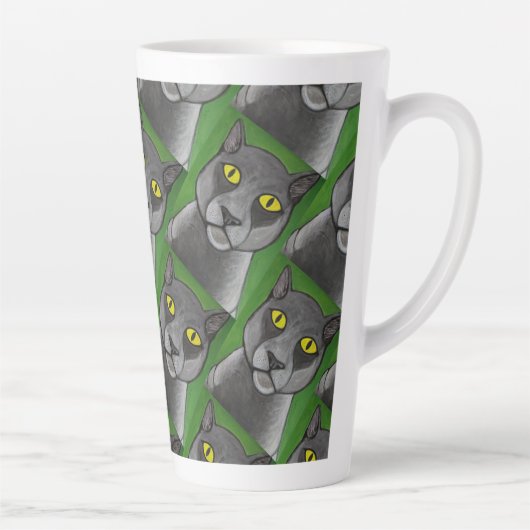 Graue Katzen-Latte-Mug Milchtasse (Rechts)