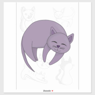 Graue Katzen Schlafen und Kitten Doodles Aufkleber