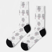 Graue Katzen Socken (Linkes Detail)