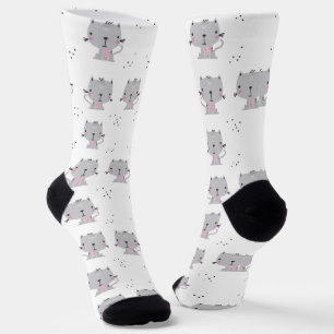 Graue Katzen Socken