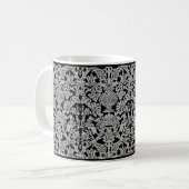 Graue Katzen und Kronen Damask Tasse (Vorderseite Links)