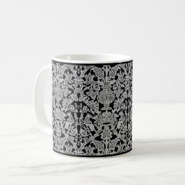 Graue Katzen und Kronen Damask Tasse