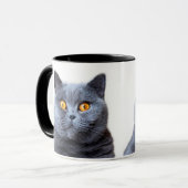 Graue Katzengelbe Augen Tasse (Vorderseite Links)