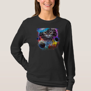 Graue Katzengesicht wirbelt im Planeten Galaxie-Ra T-Shirt